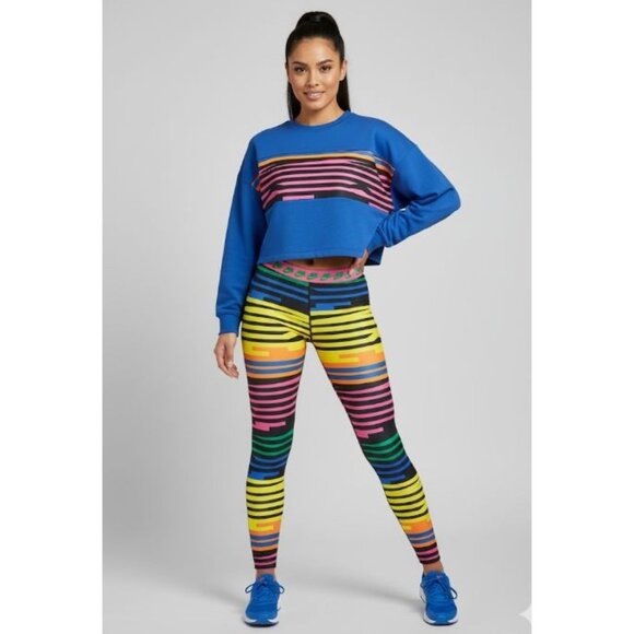 Nike Women's Sportswear Striped Indy Graphic Leggings Tights, Multicolor Size XL - Picture 1 of 10